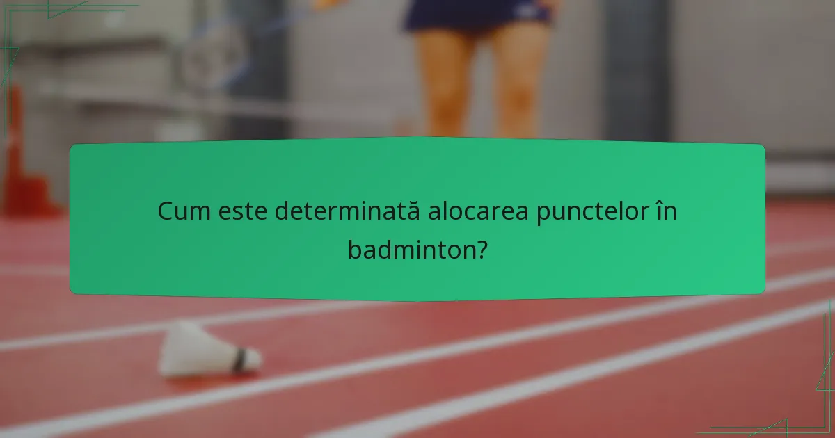 Cum este determinată alocarea punctelor în badminton?