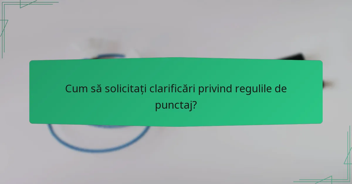Cum să solicitați clarificări privind regulile de punctaj?