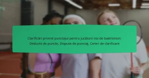 Clarificări privind punctajul pentru jucătorii noi de badminton: Deductii de puncte, Dispute de punctaj, Cereri de clarificare