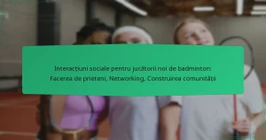 Interacțiuni sociale pentru jucătorii noi de badminton: Facerea de prieteni, Networking, Construirea comunității