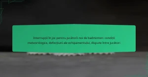 Interrupții în joc pentru jucătorii noi de badminton: condiții meteorologice, defecțiuni ale echipamentului, dispute între jucători